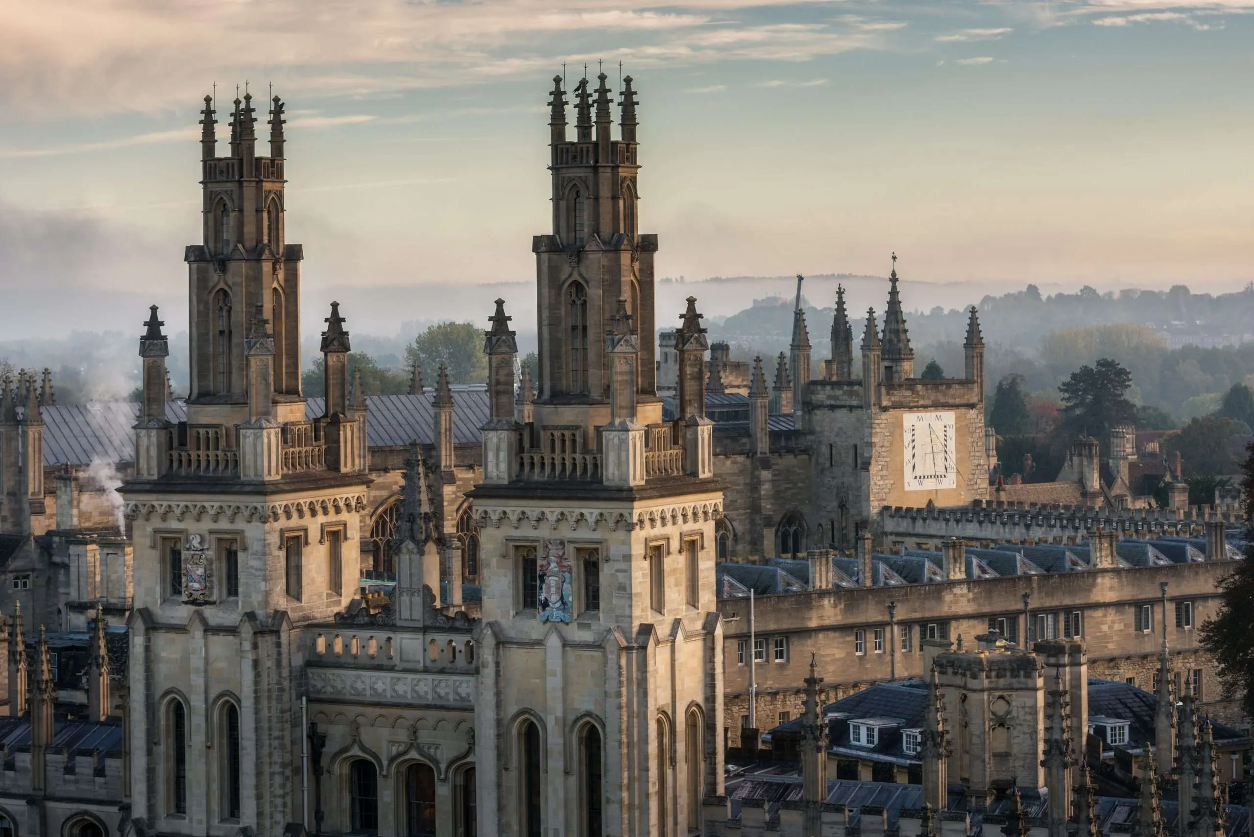Aerial view of the All Souls College in Oxford, UK