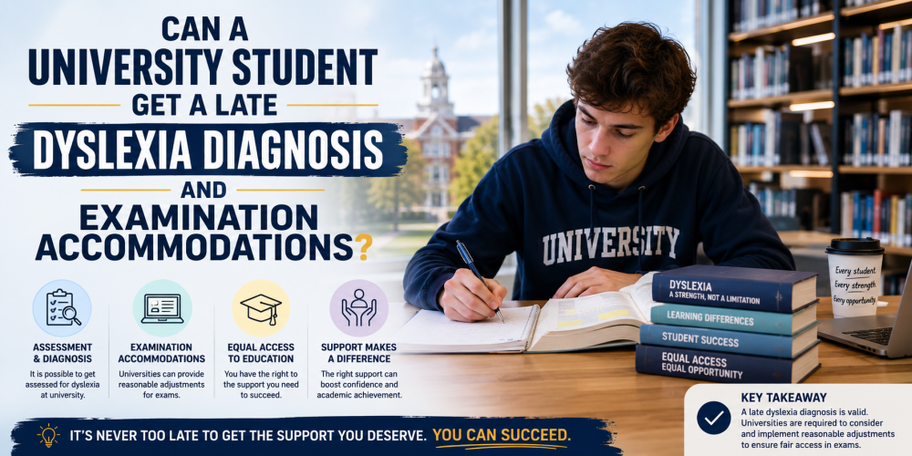 Can a University Student Get a Late Dyslexia Diagnosis and Examination Accommodations?