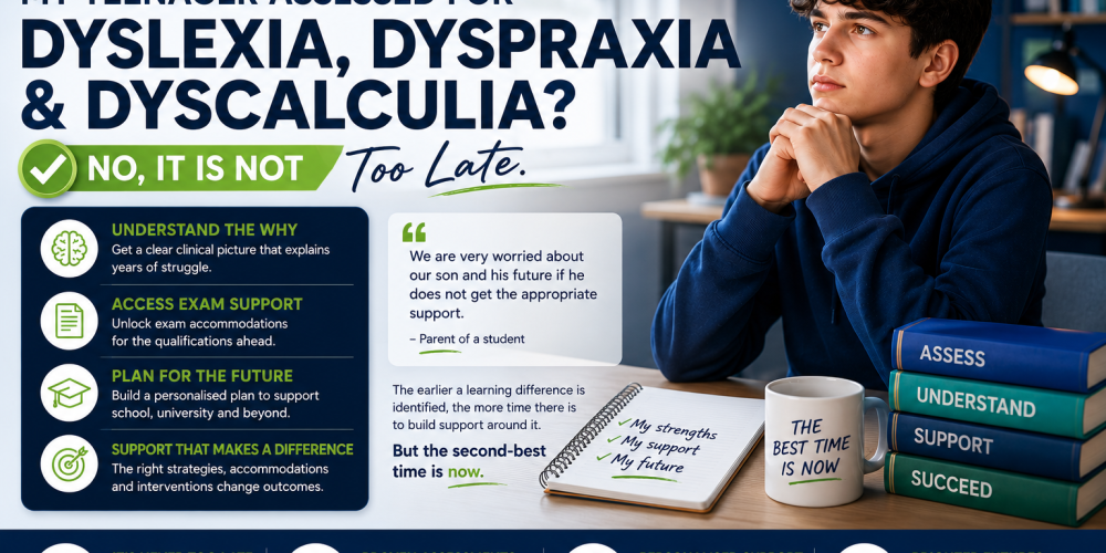Is It Too Late to Get My Teenager Assessed for Dyslexia, Dyspraxia, and Dyscalculia?