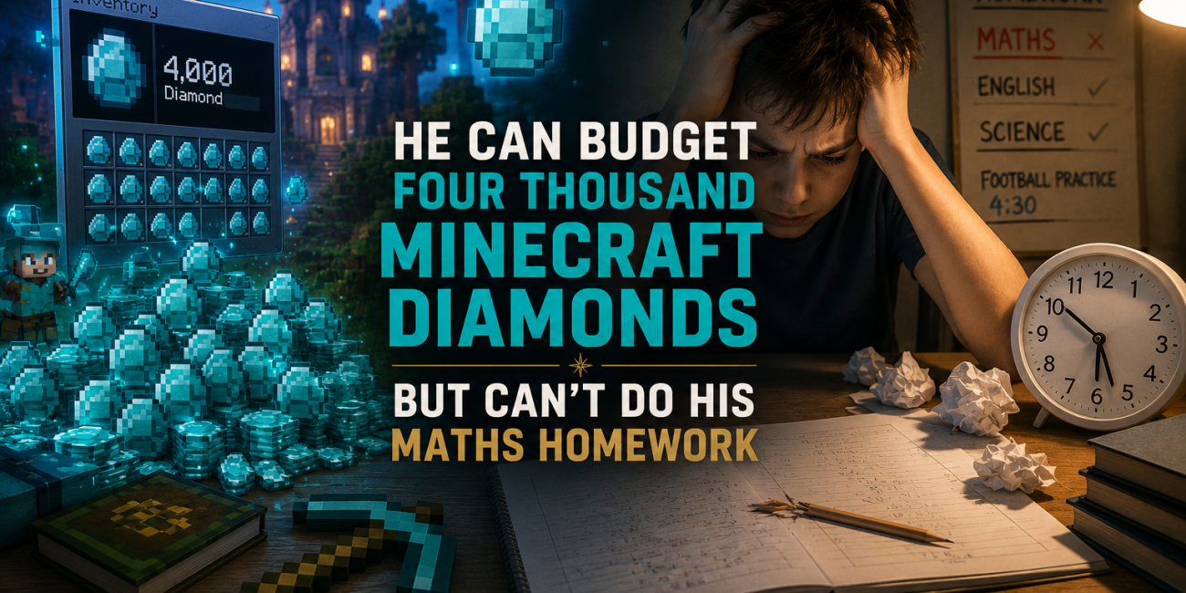 Minecraft vs homework struggle